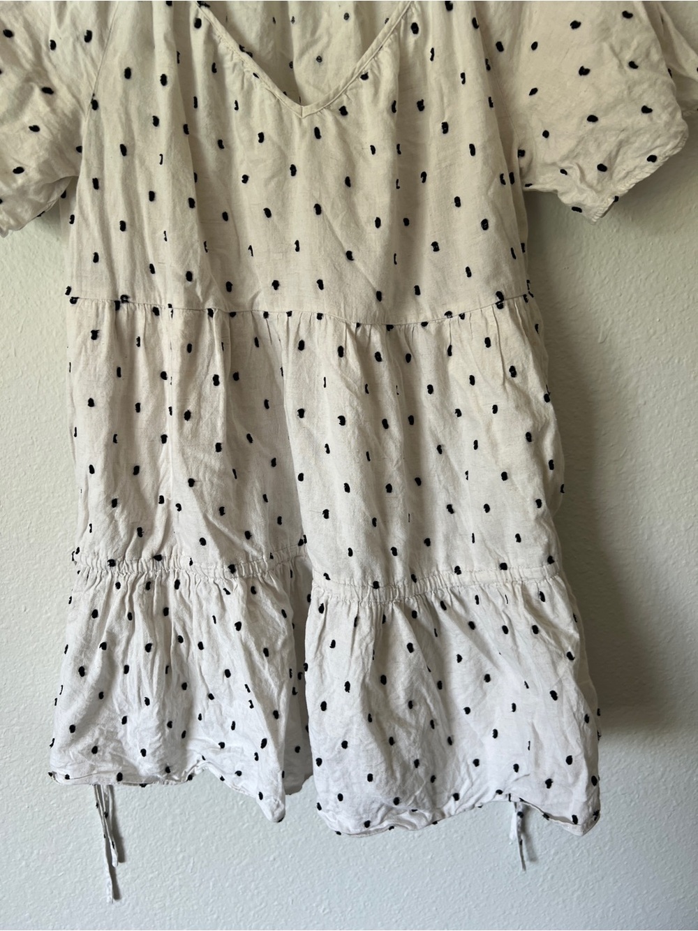 Madewell Cotton-Linen Lorelei Mini Dress in Clip‎ Dot Size Medium - Picture 4 of 5
